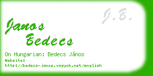 janos bedecs business card